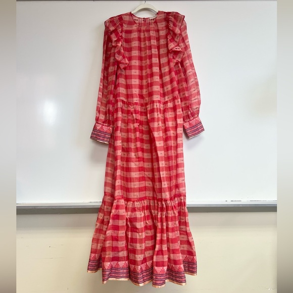 Ulla Johnson Estelle Checked Cotton Maxi Dress - Picture 5 of 9